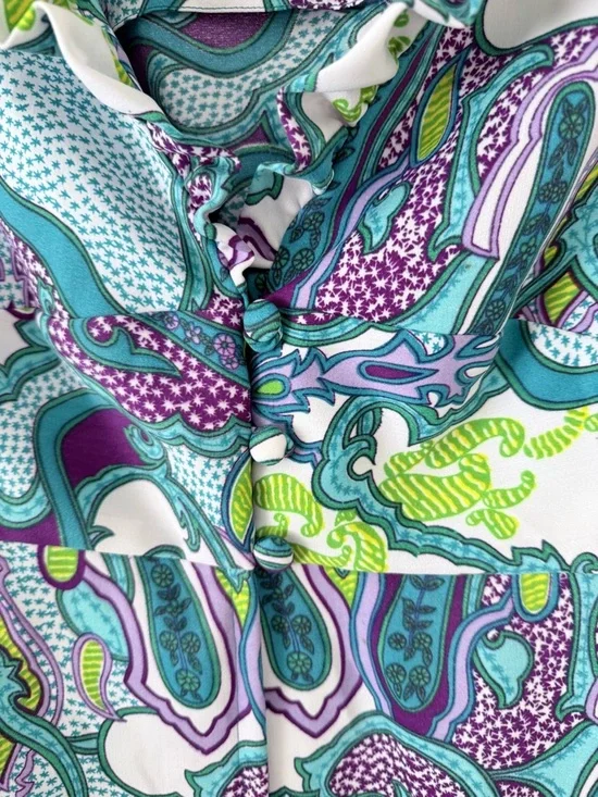 Vintage Hukilau Fashions Authentic Hawaiian Maxi Dress Size M
Teal Purpl Paisley - Picture 6 of 13